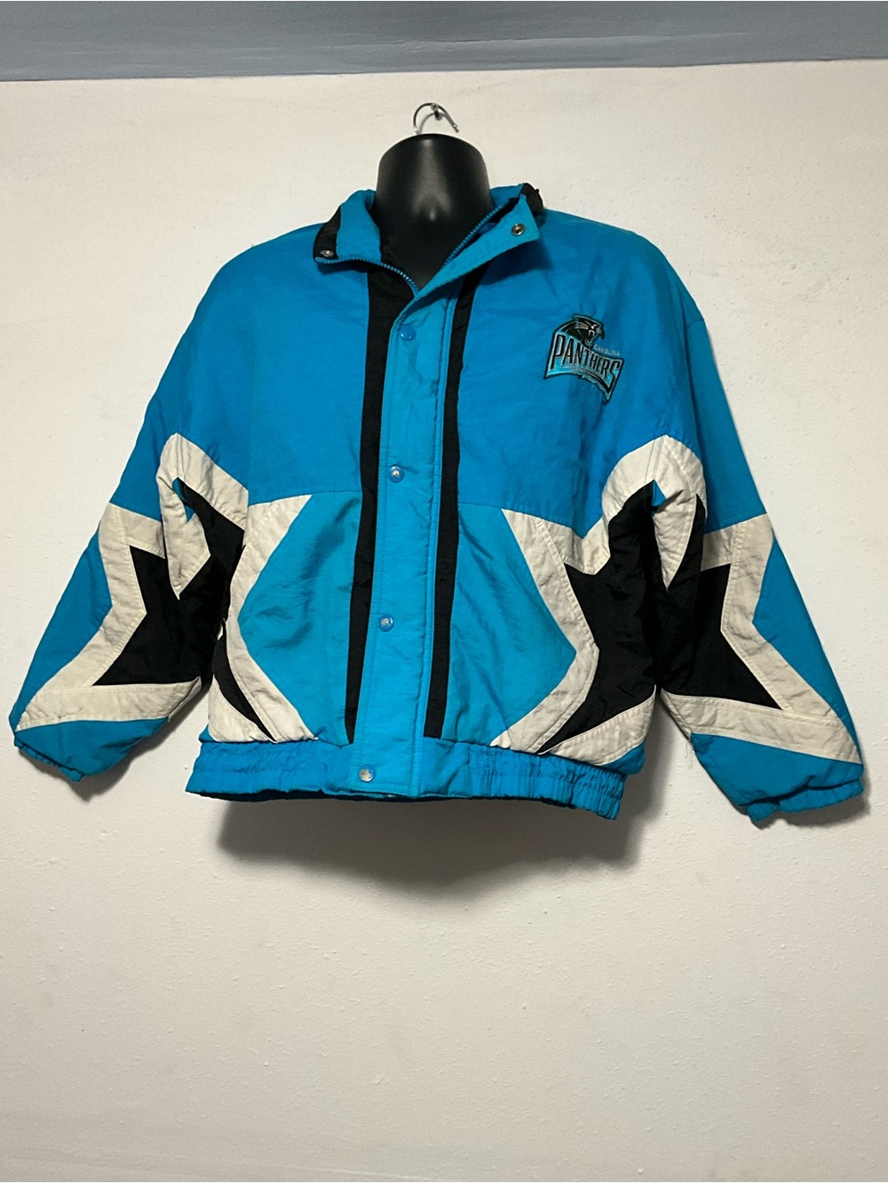 Vintage 90s Carolina Panthers Starter Star Puffer Jacket Large
